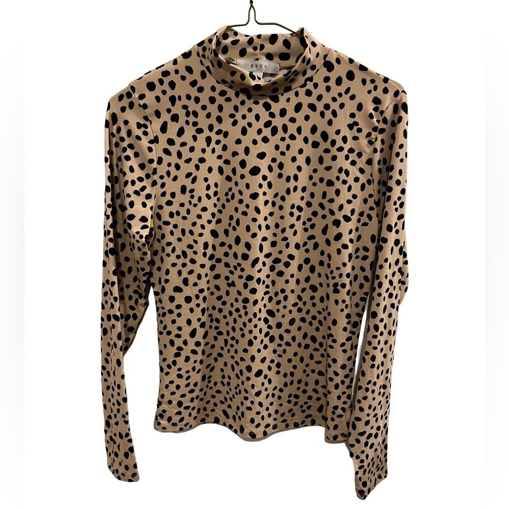GAZE Cotton Turtleneck Long Sleeve Top Size Small